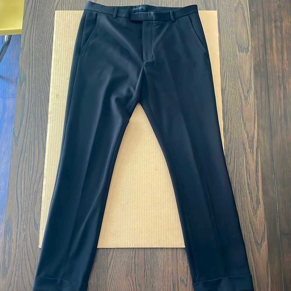 A.T.M. Mens dress pant with cuff in black